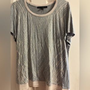 WHBM Gray & Off White T w/ Glitter accents